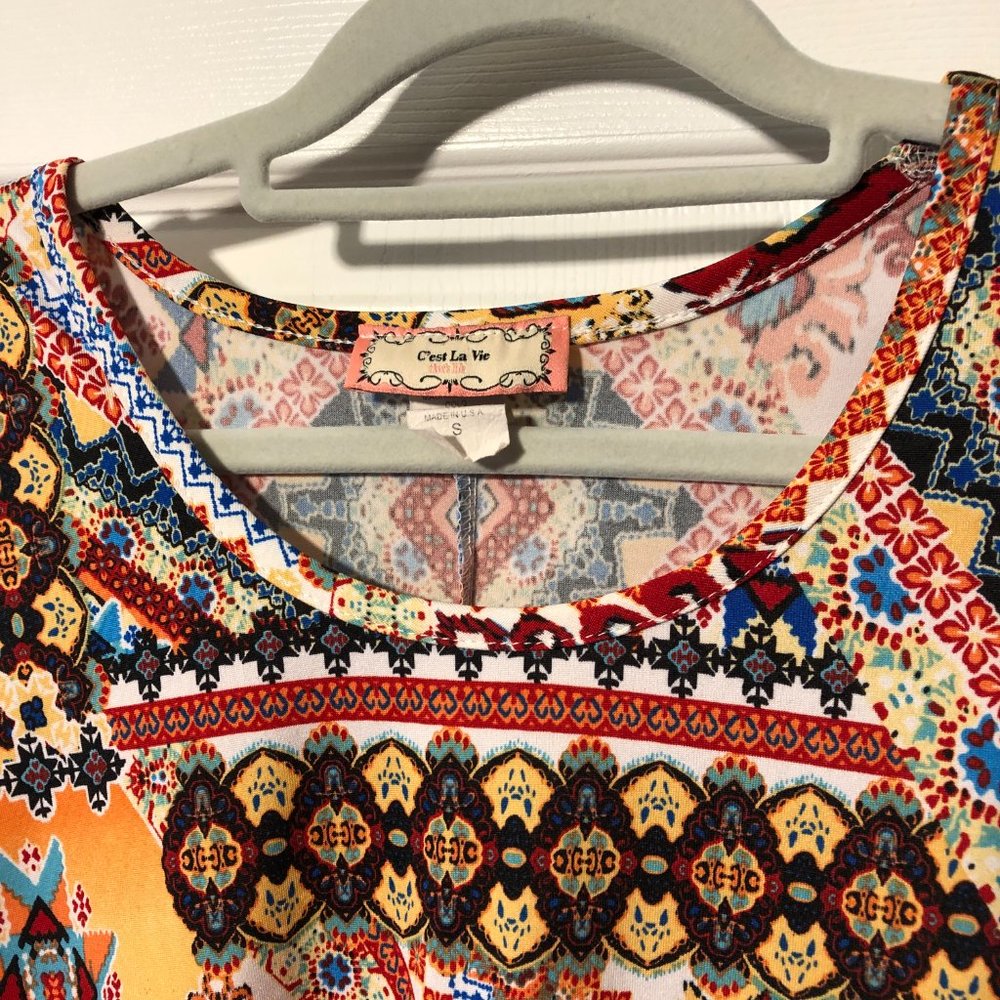 C'est la Vie women colorful short sleeve TS, S - Picture 6 of 7